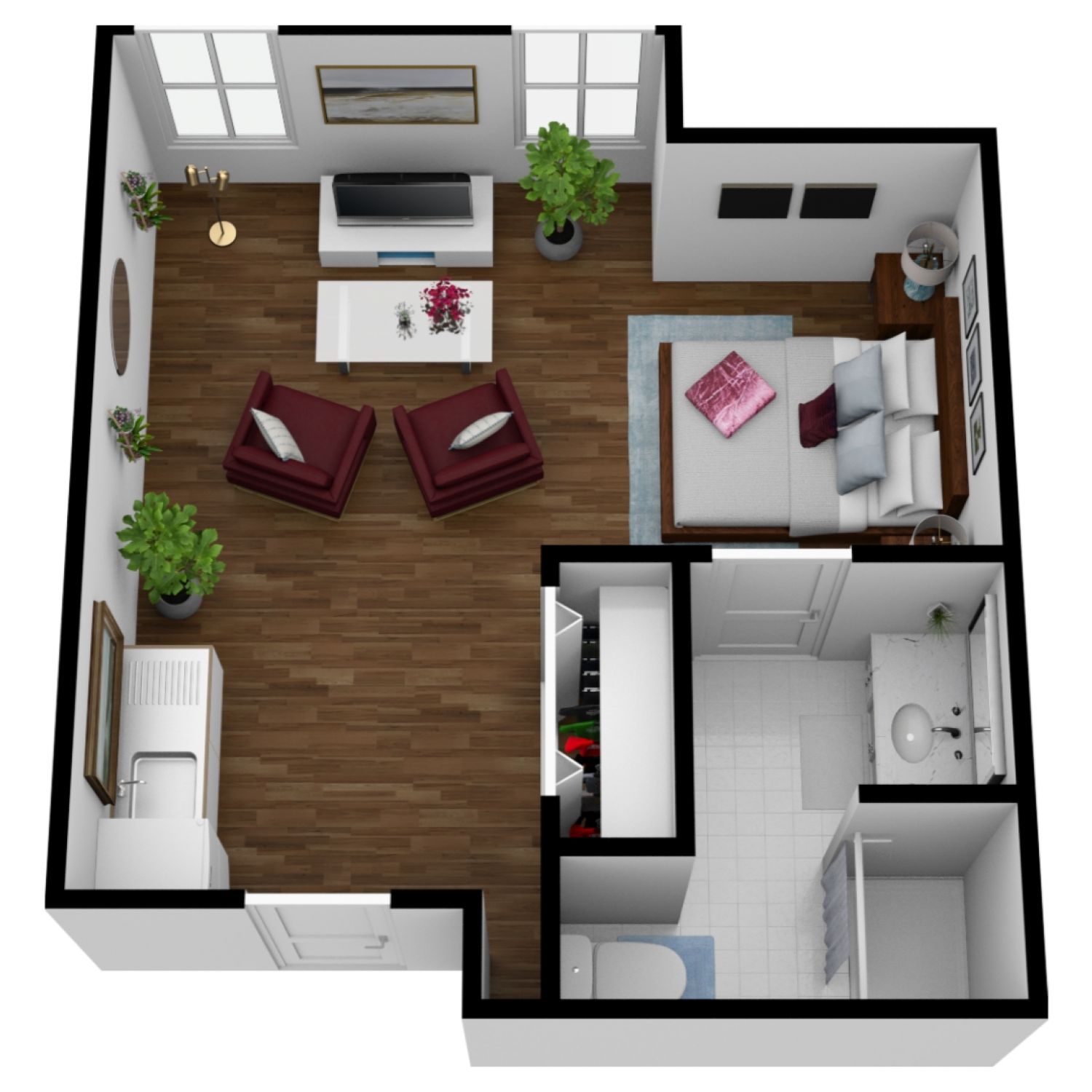 Assisted Living Studio Deluxe floor plan